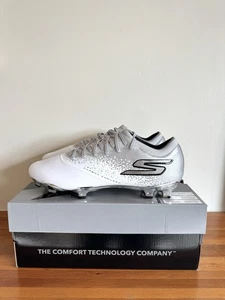 Skechers Razor 1.5 Elite FG Football Boots White/Silver Size EU 44.5/ US 10.5 - Picture 1 of 14
