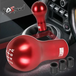 J2 Spherical Teardrop Shape 6-Speed Manual Shift Knob+8/10/12mm Adapters Red - Picture 1 of 5