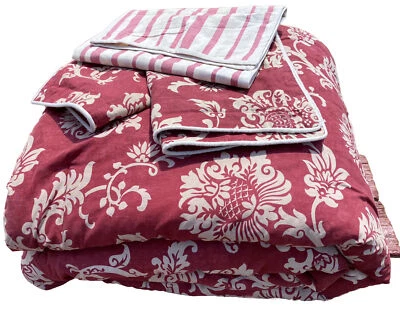 4pc Ralph Lauren Chaps Riviera Queen Comforter + 2 Standard Shams +1 Stripe Euro - Image 1 of 4