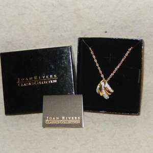 JOAN RIVERS Classic Collection goldfarben PAVE Anhänger Halskette gedrehtes Seil Kette - Bild 1 von 4