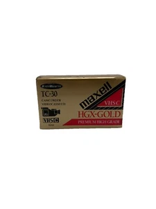 Maxell VHS-C TC-30 HGX-Gold Premium High Grade Video Tape. New (open Packaging) - Photo 1 sur 3
