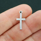 BULK 50 Cross Charms Antique Silver Tone 2 Sided - SC281