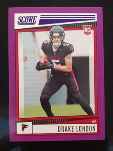 π2022 Panini Score Football card Drake London RC Purple Parallel 379 MT Rookie - Picture 1 of 2