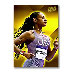 Sha’Carri Richardson X-Ceptional Sketch Card Limited 06/30 Dr. Dunk Signed Art - Imagen 1 de 2
