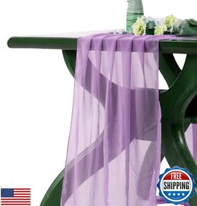 MDS Pack of 10 | Orchid | 14ft Chiffon Table Runner 29x170 Inches Long Romant - Picture 1 of 5
