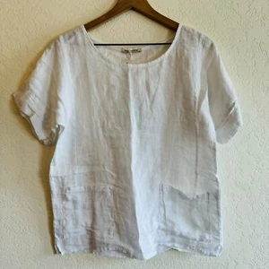 NUEVO CON ETIQUETAS | Francesca Bettini | Blusa lino blanco - Imagen 1 de 4