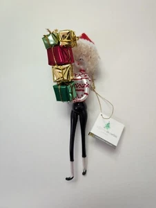New w Tags De Carlini Italy Glass Christmas Ornament Shopping Lady Gifts - Picture 1 of 3