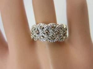 14k Yellow Gold 0.58 carat Cognac Diamond Ring Wedding Band Wide - Picture 1 of 12