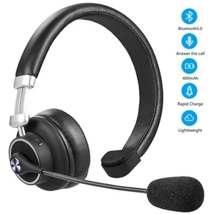 Auriculares Bluetooth con micrófono con botón silencioso auriculares para camionero doméstico de oficina - Imagen 1 de 9