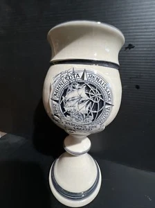 1993 Deneen Signed Renaissance festival Chalice Goblet Mug White Minnesota - Picture 1 of 6