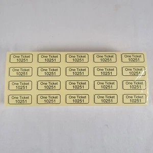 Sheet Tickets Ride Tickets Carnival Tickets Drink Tickets 250 count Yellow - Picture 1 of 3