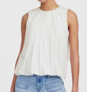 Top Madewell para mujer sin mangas cuello redondo burbuja nuevo con etiquetas - Imagen 1 de 5
