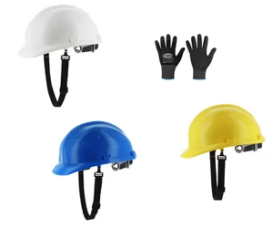 10x BAUHELM Schutzhelm Helm Bauarbeiterhelm Arbeitshelm EN397 weiß gelb blau Neu - Bild 1 von 15