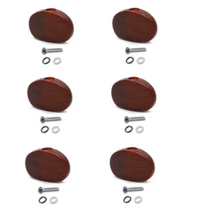 6pcs Acrylic Tuning Key Buttons Peg Guitar Tuner Machine Replacement Head Brown - Picture 1 of 6