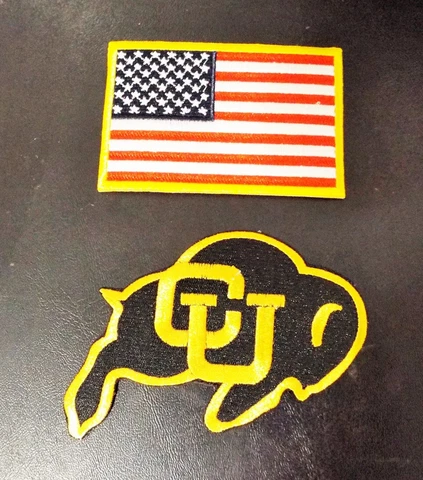 Colorado Buffaloes & Flag Embroidered Patch Iron or Sew On    NCAA Cover