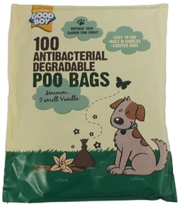 Good Boy Antibacterial Degradable Poo Bags With VANILLA SCENT 100 per pack - Picture 1 of 1