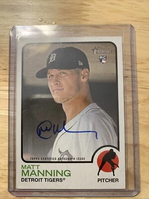 2022 Topps Heritage - Real One Autographs #ROA-MMG Matt Manning (AU, RC) - Image 1 of 2