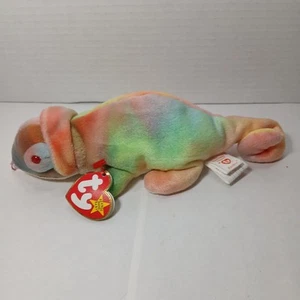 TY Beanie Baby - RAINBOW the Chameleon (teñido con teñidos) (9 pulgadas) - Juguete de peluche - Imagen 1 de 5