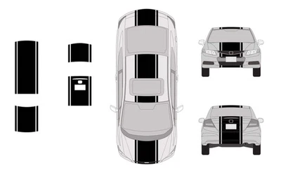 Listras de corrida 20" com pinos de vinil autocura compatível com Honda Civic Coup 2012 a 2015 - Imagem 1 de 4