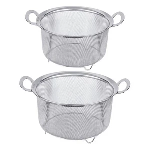 2 Pack Strainers for Kitchen, 18/8 Stainless Steel Colander with Handles, Fin... - Picture 1 of 7
