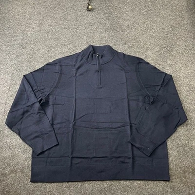 Свитер мужской BANANAREPUBLIC итальянский мериносовый на молнии размер 2XL темно-синий - Изображение 1 из 4