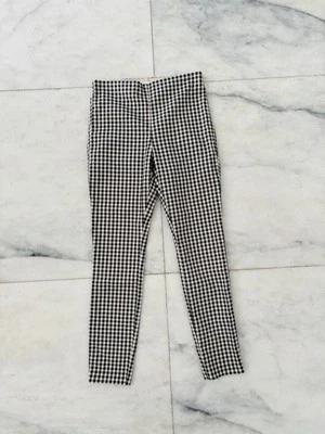 Pantalones de cigarrillo H&M azul beige guinga tirar al tobillo cintura alta elásticos para mujer 6 Foto 1 de 4