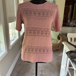 Dokotoo Damen Kurzarm Rundhals Pullover Pulli Small Rosa Neu Mit Etikett - Bild 1 von 6