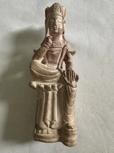 Vintage oder antike asiatische Buddha Statue Guan Yin Steinzeug - Bild 1 von 12