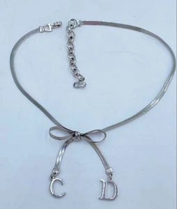 Christian Dior choker necklace silver plated with Box - Picture 1 of 11