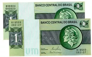 Brazil P-191b,e .. 1 Cruzeiro .. ND(1972-80) .. CH*AU(Average) 2 Different Notes - Picture 1 of 2