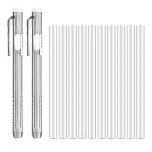 12x Gomas de borrar con forma de bolígrafo Gomas de borrar mecánicas retráctiles para oficina - Imagen 1 de 7