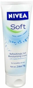 Nivea Soft Moisturizing Creme Refreshing Jojoba Oil & Vitamin E 2.6 oz 12 Pack - Picture 1 of 7
