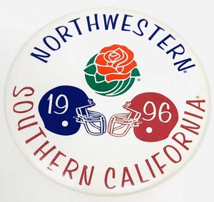 Vtg 1996 Rose Bowl Northwestern Southern California Wildcats Trojans Button Pin - Picture 1 of 3