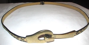 Stylish Woman's Belt w/Buckle Skinny Leopard Pattern Genuine Leather - Picture 1 of 4