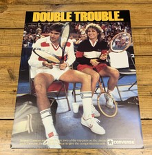 Original 1984 Converse Shoes Tennis’ Jimmy Connors Chris Evert Promo Poster NOS