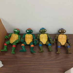 TMNT 1989 Mirage Studios Giant Ninja Turtles All Four 13" W NO Belts or Weapons  - Picture 1 of 12