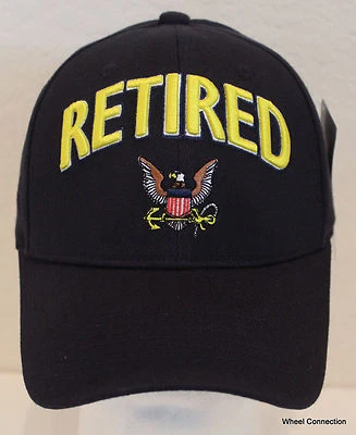 Boné bola militar selo naval chapéu preto da Marinha dos EUA águia com boné âncora aposentado  - Imagem 1 de 4