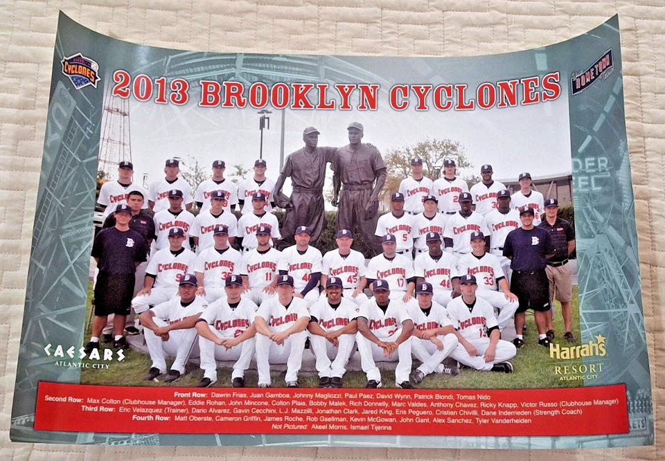 BROOKLYN CYCLONES 2013 TEAM PHOTO POSTER SGA NEW YORK METS MiLB CONEY ISLAND NYC - Image 1 of 1