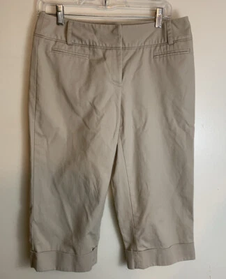 Apt 9 Womens Size 8 Maxwell Beige tan Stretch Capri Pants - Image 1 of 4