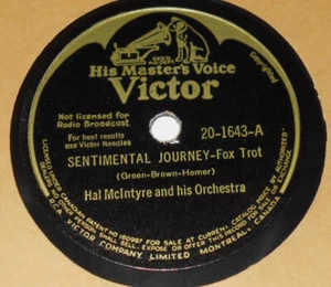 Victor 20-1643 Hal McIntyre Sentimental Journey/I'm Gonna See My Baby 78 rpm E+ - Imagen 1 de 2