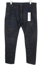 DIESEL Krooley CB-NE 0680B Men Jeans W38 Black Jogg Sweat Coated Slim Carrot