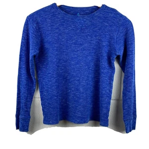 CrewCuts Sweater Girls 10 Blue Heather Crew Neck Long Cuffed Sleeve Cotton Knit - Picture 1 of 11