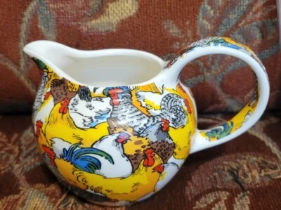  2008 Cardew Design Roosters Creamer Pitcher Chickens - Image 1 of 4