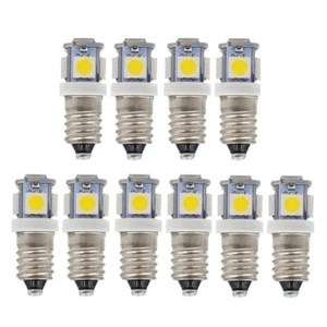 E10 Screw Base LED Light Bulbs 6V 0.5W 5 SMD5050 LED Lamps 50LM Light 10pcs - Picture 1 of 9