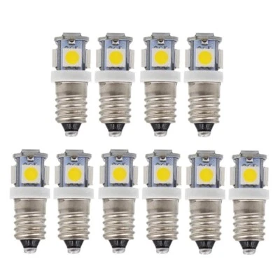 E10 Screw Base LED Light Bulbs 6V 0.5W 5 SMD5050 LED Lamps 50LM Light 10pcs - Image 1 of 4