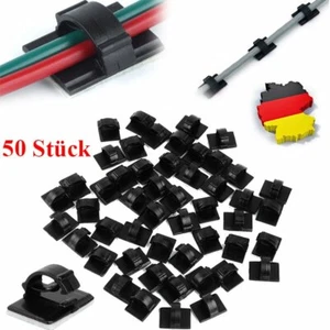 50 PCS Fils Câbles Cable Fixation Clips desktop Attache Adhésifs Autocollants - Photo 1/12