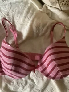 native intimates bra 92713 padded underwire pink striped 36D - Picture 1 of 3