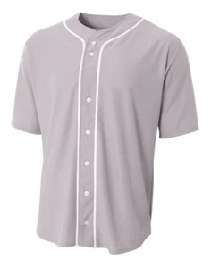 A4 Youth Polyester/Spandex Full Button Stretch Mesh Baseball Jersey NB4184 S-XL - Picture 1 of 10