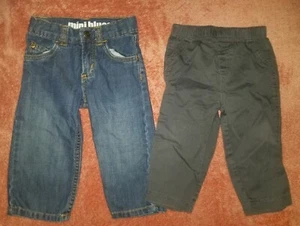 Lot of 2 Elastic Waist Pants & Jeans Size 12 Months "mini blues" - Imagen 1 de 6