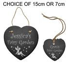 Personalised Engraved Fairy Garden Slate Heart Plaque Sign Shed Mum Nana Gift
